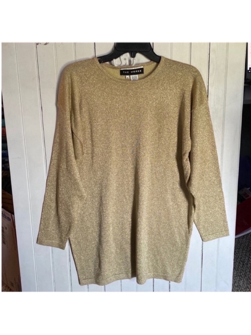 The Works Saks Fifth Avenue Vintage Top Metallic Gold Size M